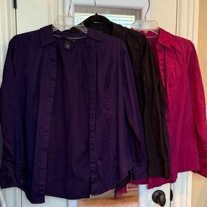 ✨ Lane Bryant Button Down Bundle — Princess Seams + Stretch! (Size 18) ✨